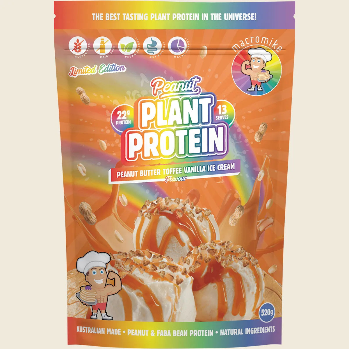 Peanut Plant Protein Peanut Butter Toffee Vanilla Cream 520g