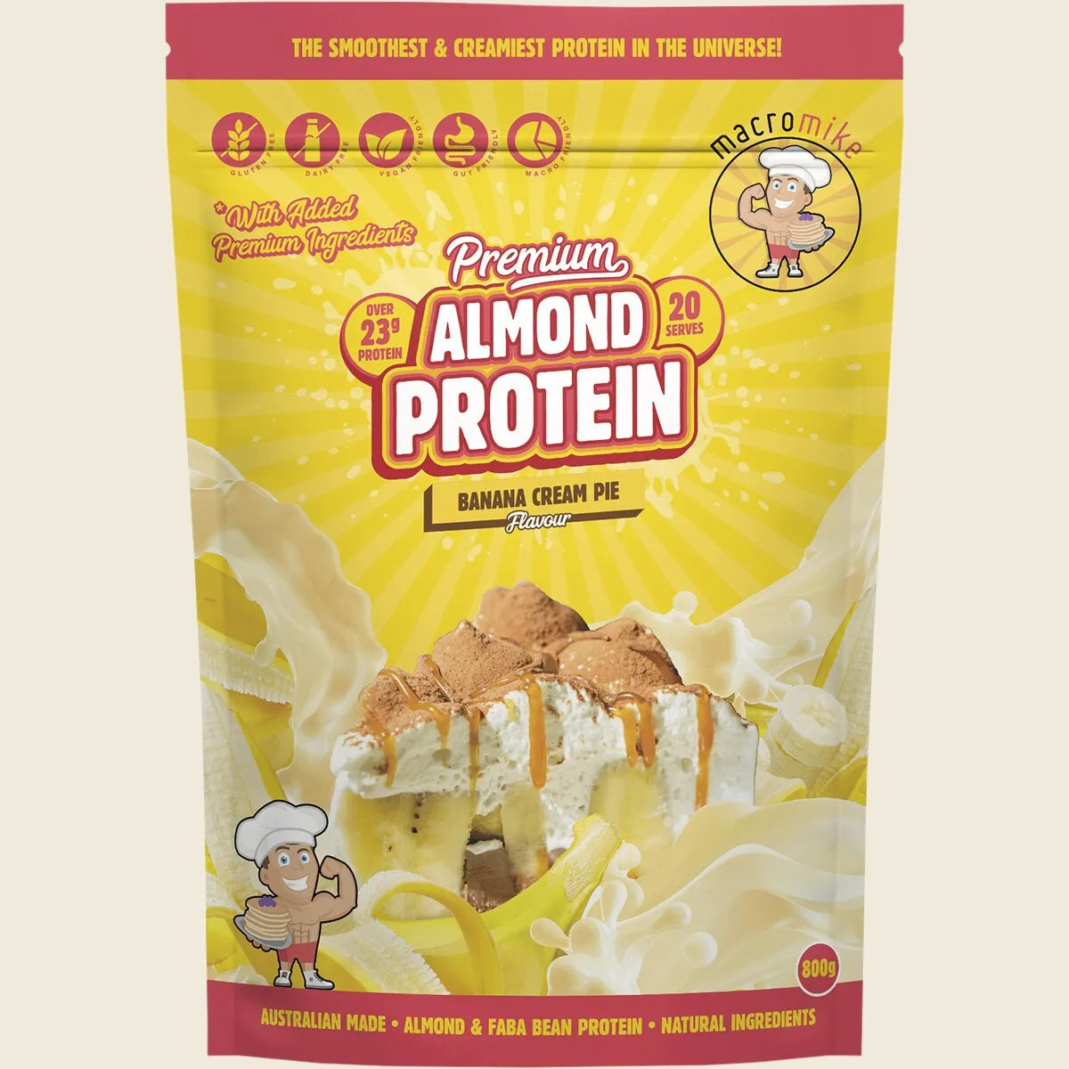 Premium Almond Protein Banana Cream Pie 800g