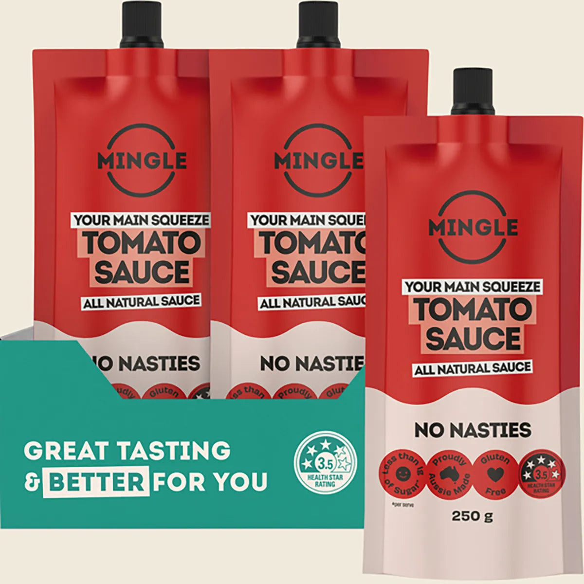 Mingle Tomato All Natural Sauce 10x250g