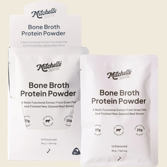 Mitchells Nutrition Bone Broth Protein Powder Unflavoured 10x30g
