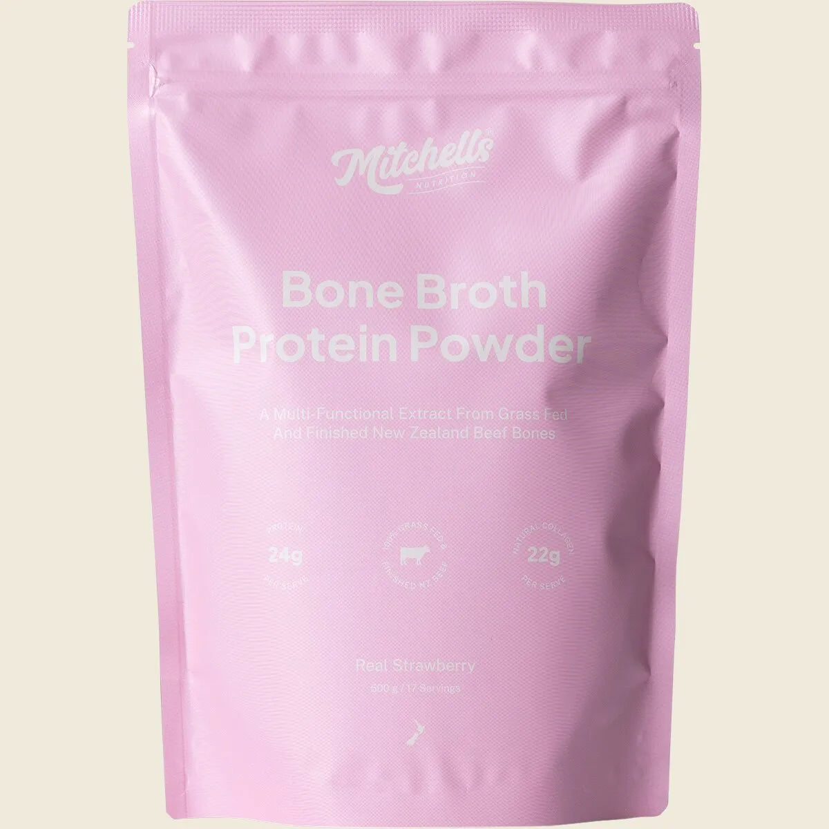 Bone Broth Protein Powder Real Strawberry 500g