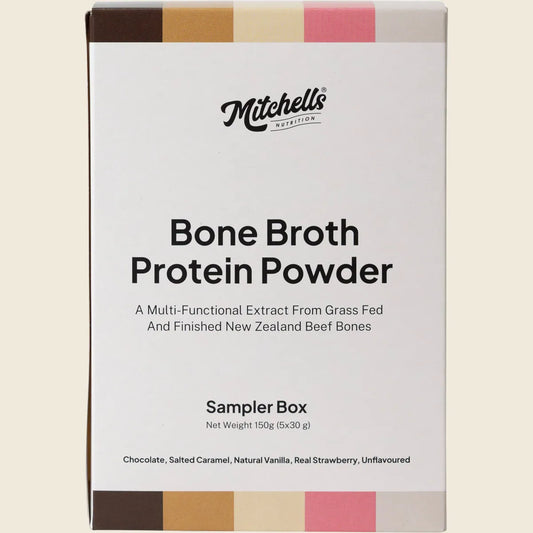 Mitchells Nutrition Bone Broth Protein Powder Sampler Box 5x30g