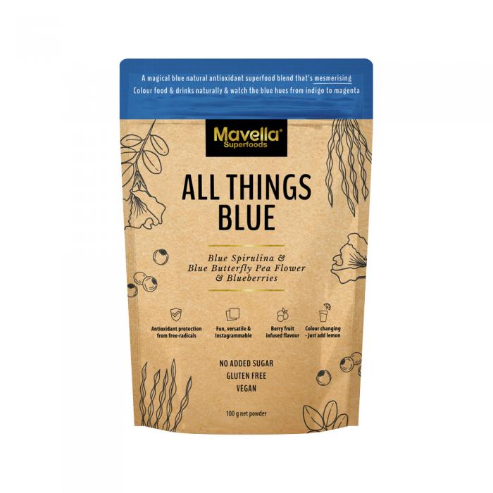 Mavella Superfoods All Things Blue (blue Spirulina & Blue Butterfly Pea Flower & Blueberries) 100g