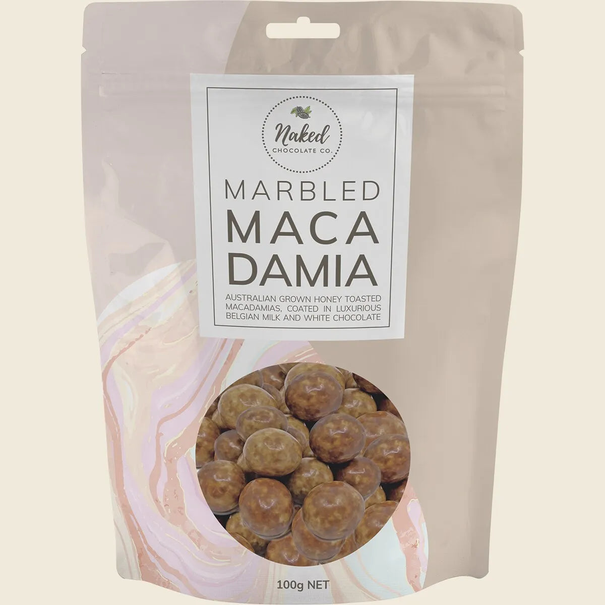 Marbled Macadamia Milk and White Chocolate 100g