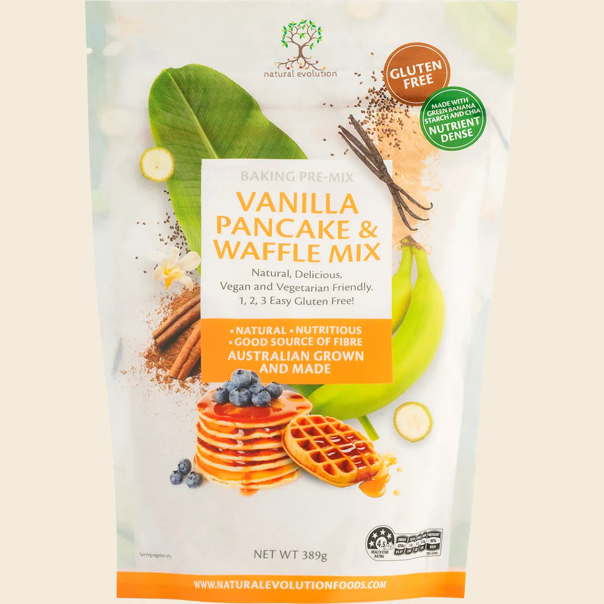 Vanilla Pancake & Waffle Mix 389g