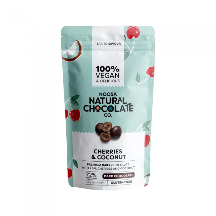 Noosa Natural Chocolate Co. Dark Chocolate Cherries And Coconut 100g