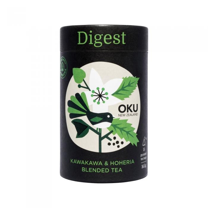 Oku New Zealand Digest Kawakawa & Hoheria Blended Tea X 15 Tea Bags  Sell Through