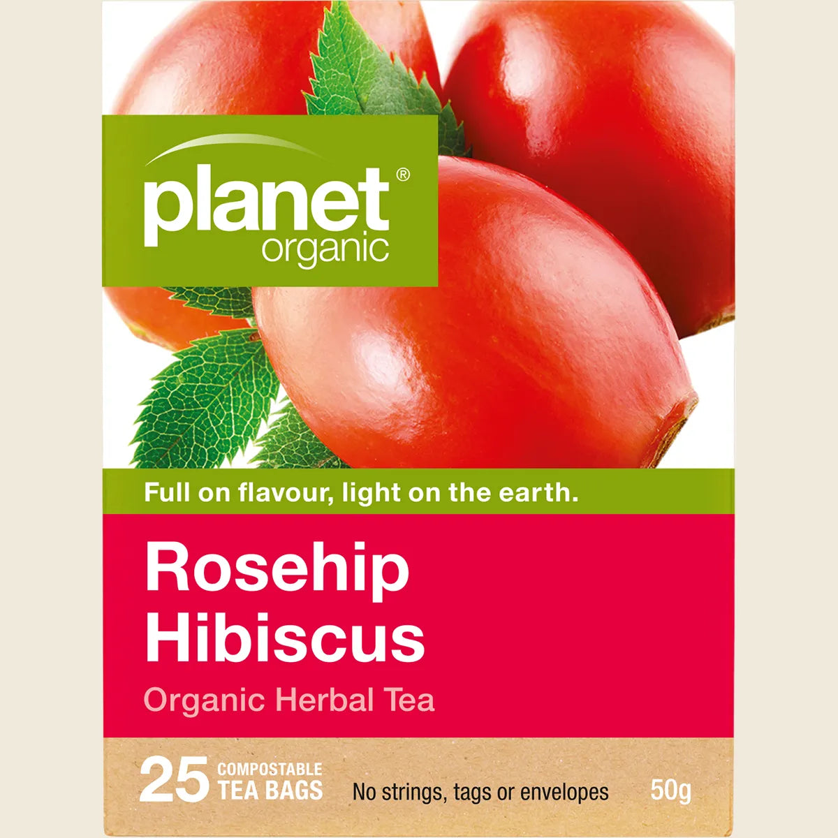 Planet Organic Organic Herbal Tea Rosehip Hibiscus X 25 Tea Bags