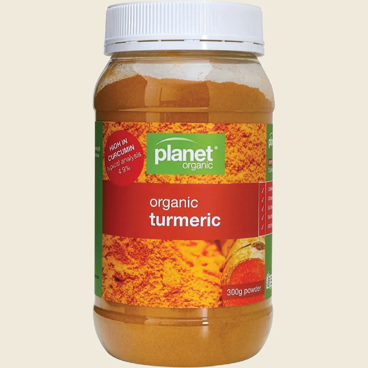 Planet Organic Organic Turmeric Jar 300g Sell Through New Sku 3131372