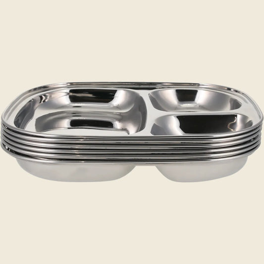 Ever Eco Stainless Steel Divided Kids Plate 6x1pc
