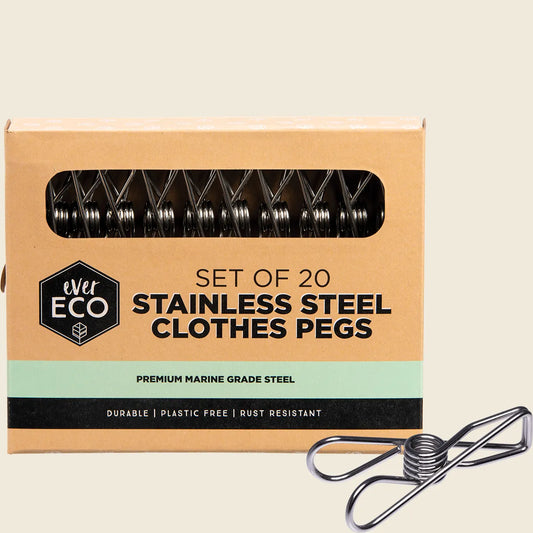 Ever Eco Stainless Steel Clothes Pegs Premium Marine Grade 20pk