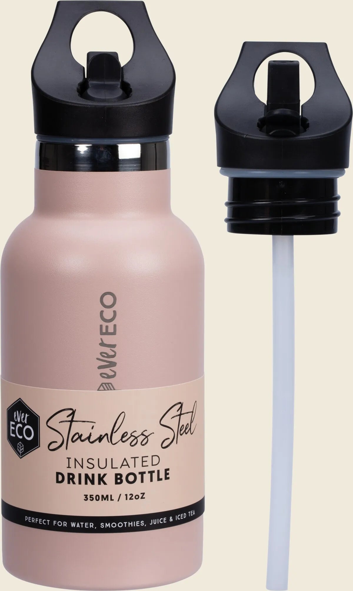 Ever Eco Insulated Stainless Steel Bottle Rose Sip Lid 350ml