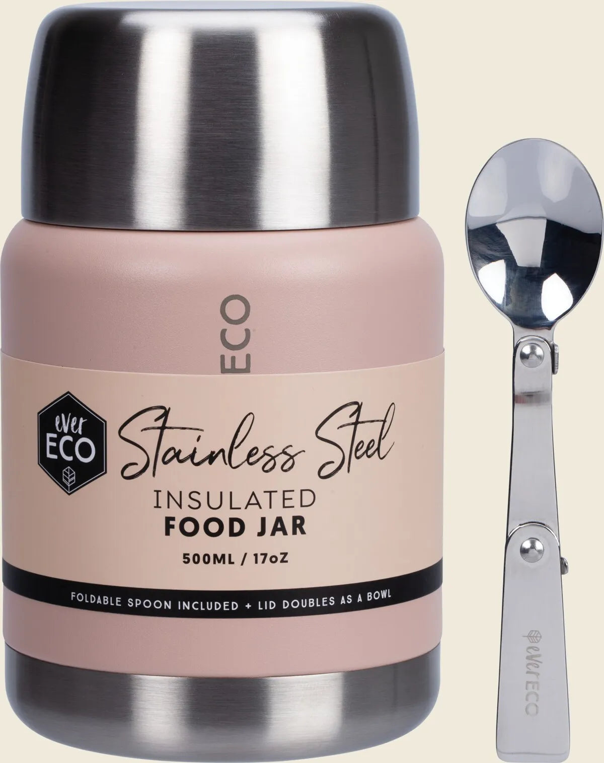 Insulated Stainless Steel Food Jar Rose 500ml