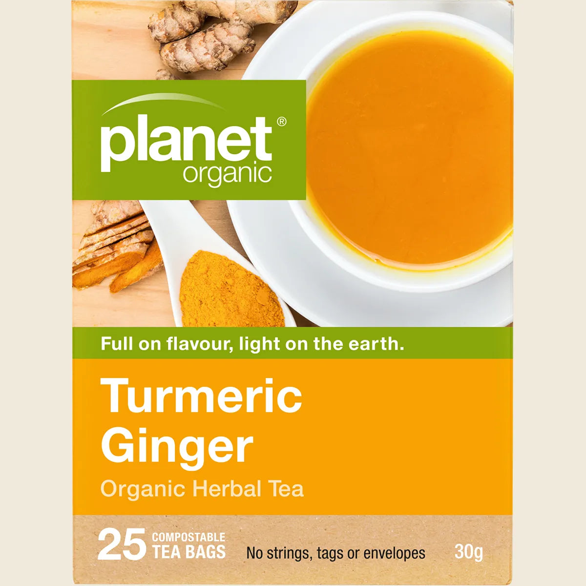 Planet Organic Organic Herbal Tea Turmeric Ginger X 25 Tea Bags