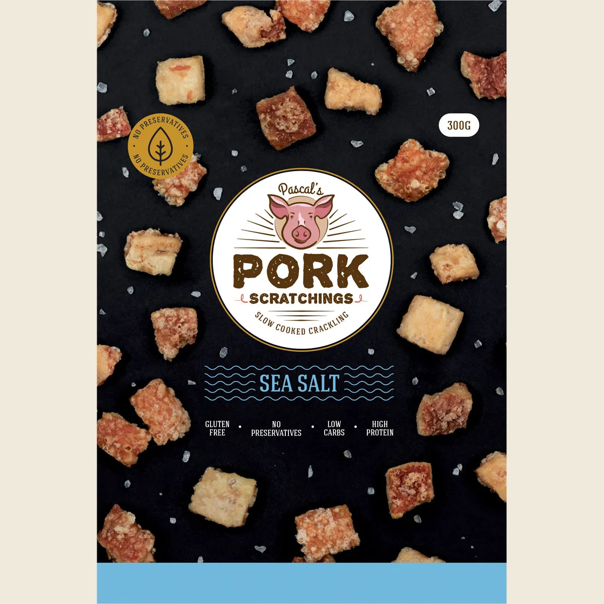 Slow Cooked Crackling Sea Salt 300g