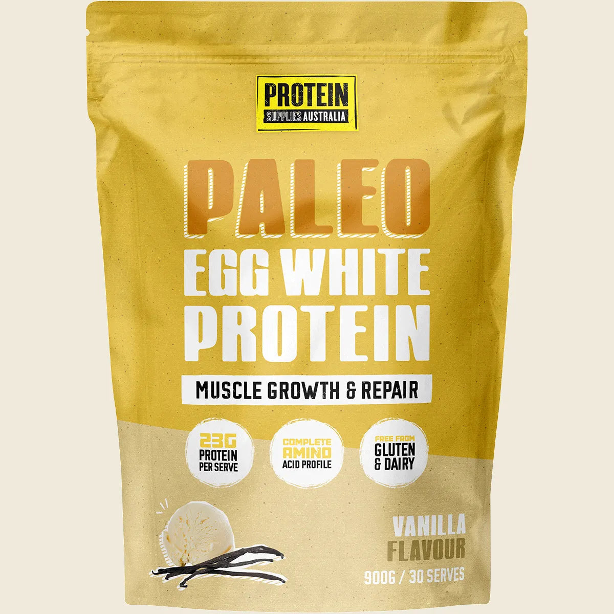 Protein Supplies Australia Paleo Egg White Protein Vanilla 900g