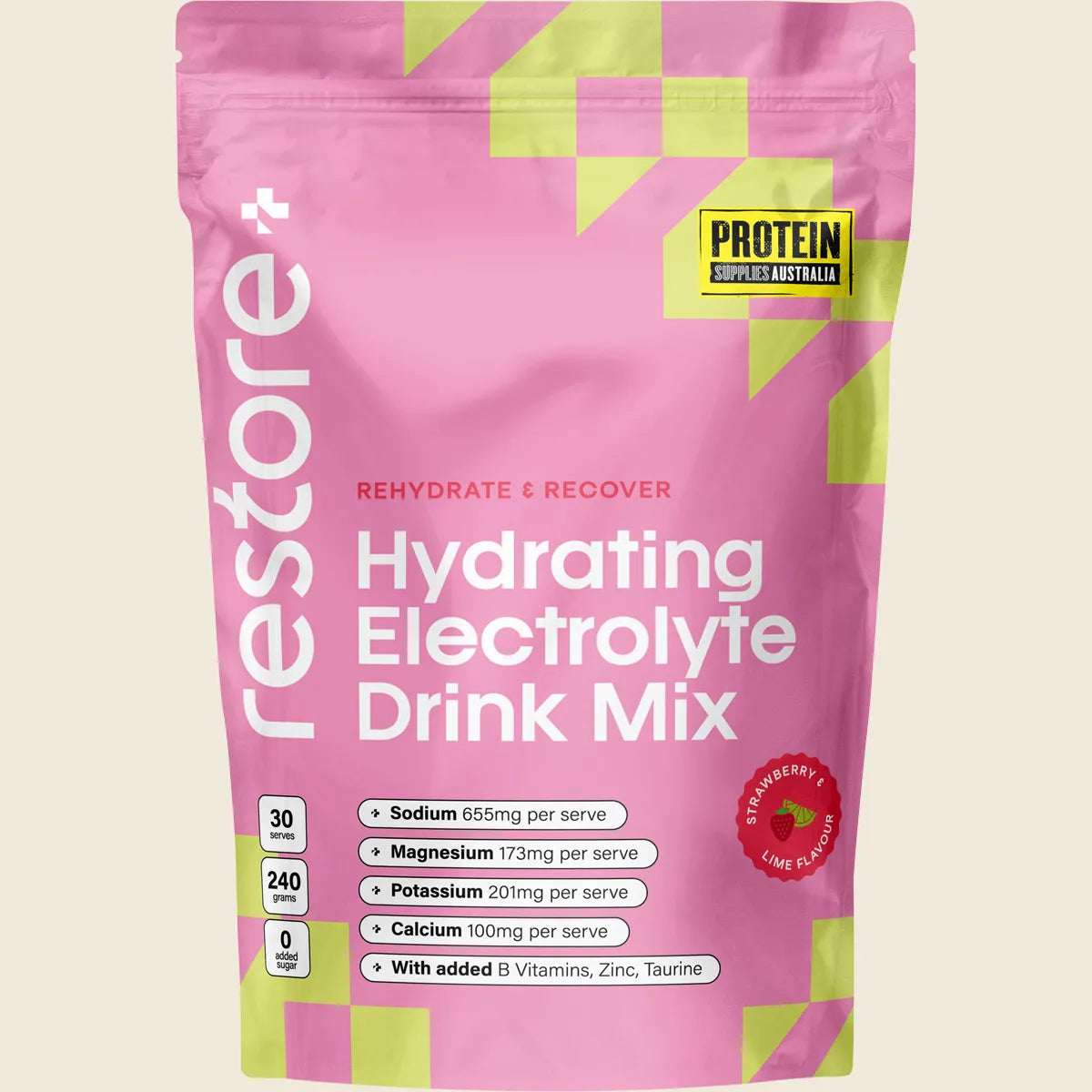 Restore Electrolyte Drink Mix Strawberry & Lime 240g