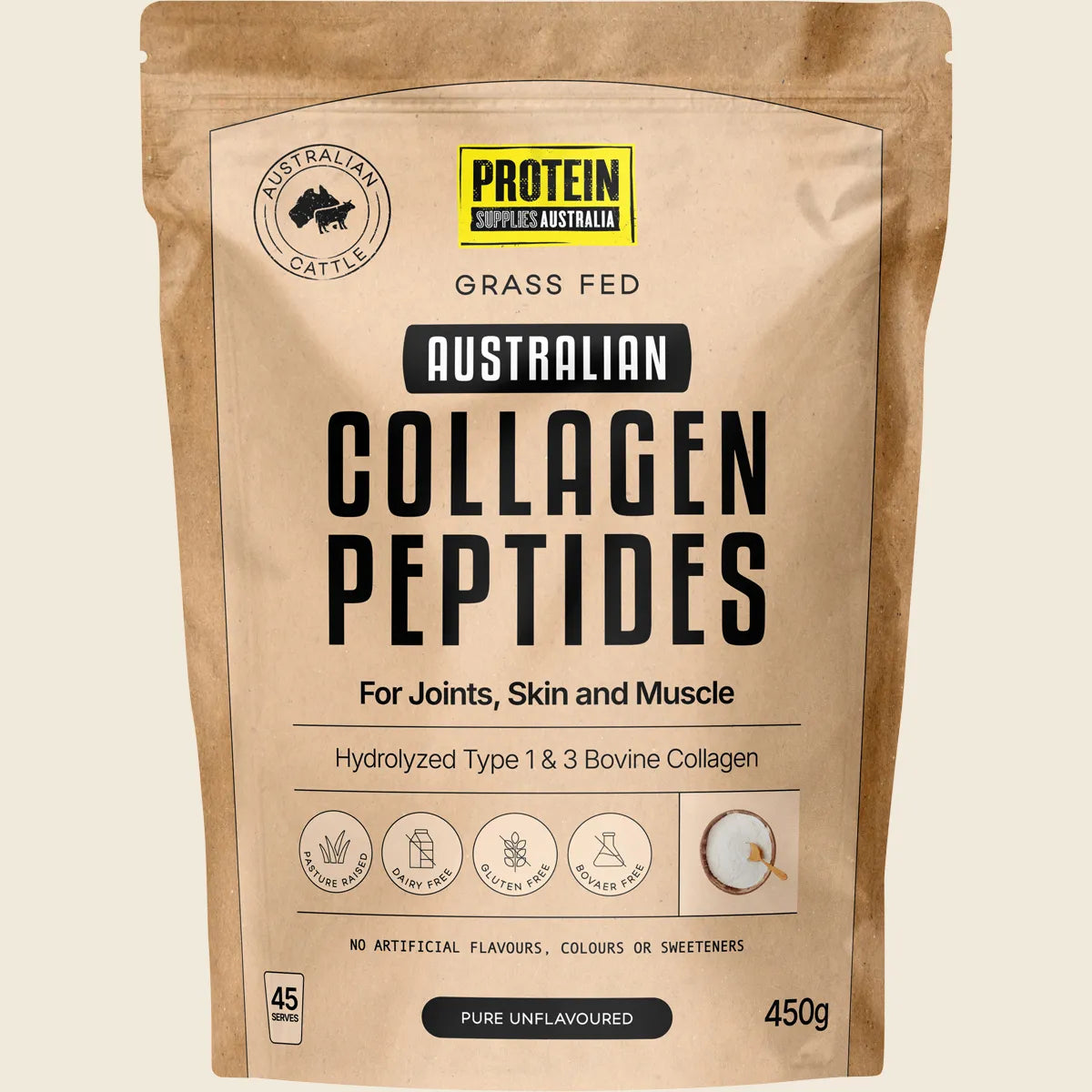 Australian Collagen Peptides Pure Unflavoured 450g