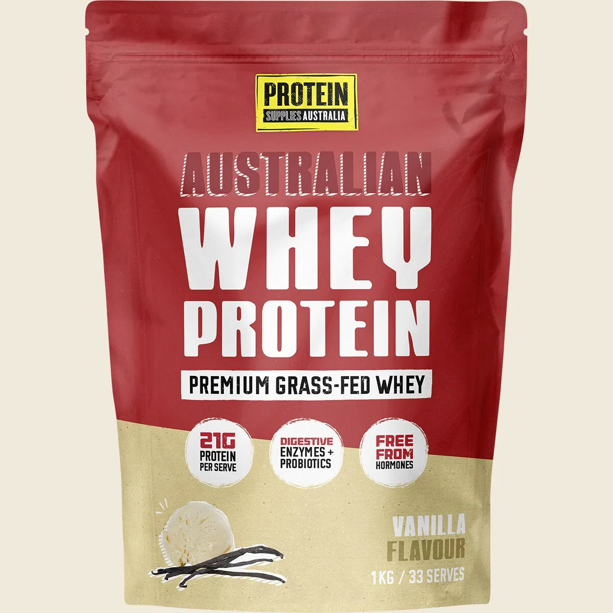 Protein Supplies Australia Australian Whey Protein Vanilla 1kg