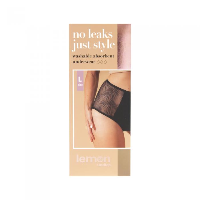 Pelvi Lemon Light Bladder Leaks Leakproof Underwear High-waisted Black L