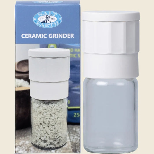 Salt of the Earth Adjustable Ceramic Salt & Spice Grinder White (Empty)