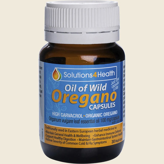Solutions 4 Health Organic Oil Of Wild Oregano Capsules 30vc