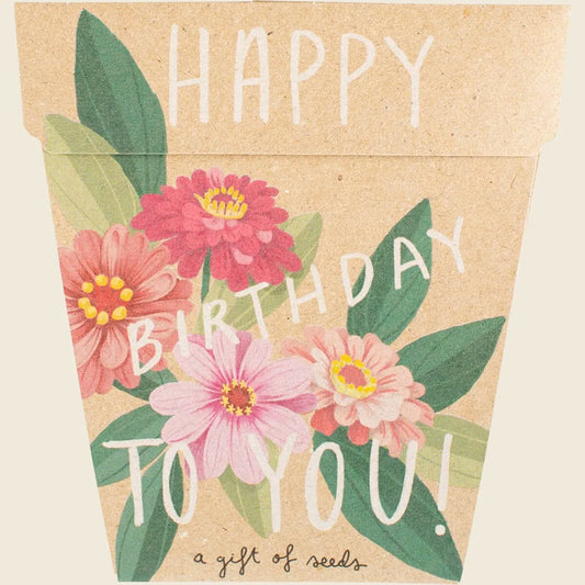 Gift of Seeds Happy Birthday Zinnia