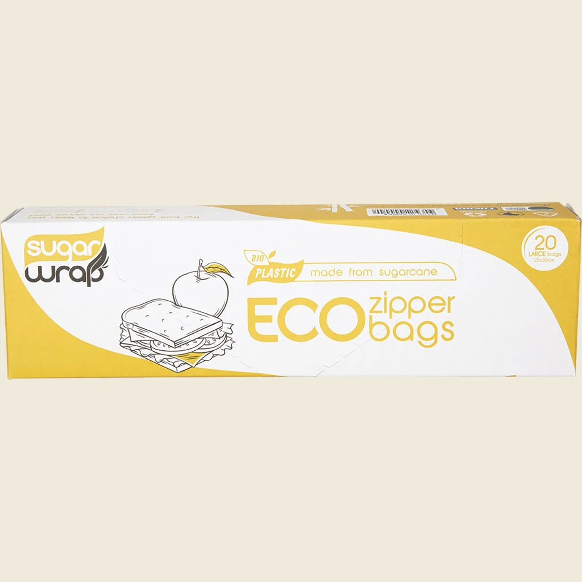 Eco Zipper Bags Made with Sugarcane Large 20pk