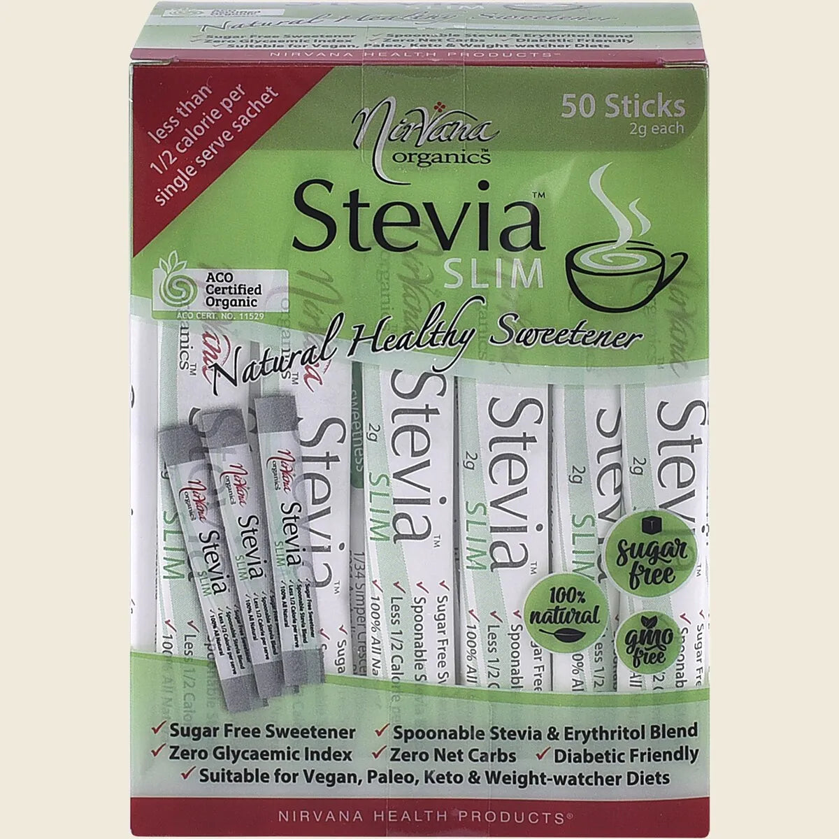 Stevia & Erythritol Sweetener Stevia Slim Sticks 50x2g