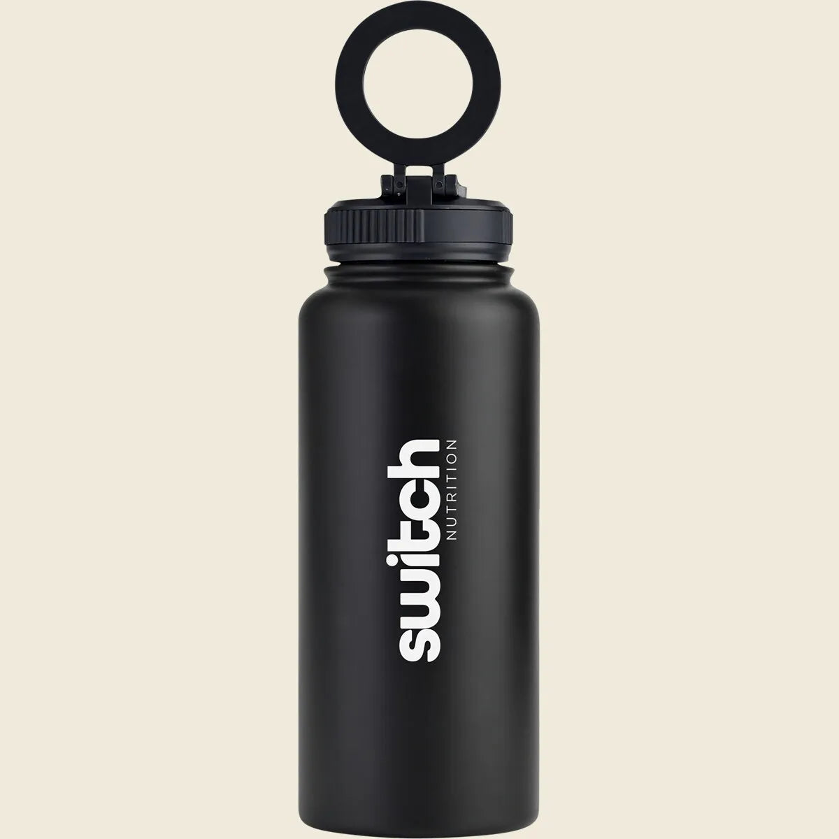 Stainless Steel Water Bottle with Phone Mount Black 1000ml