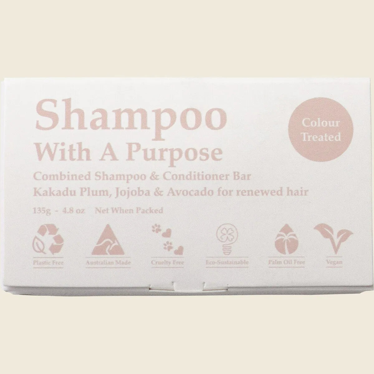 Shampoo with a Purpose by Clover Fields (Shampoo & Conditioner Bar) Colour Treated 135g