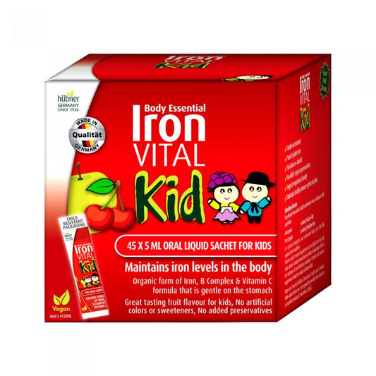 Silicea Body Essential Iron Vital Kid (5mg Iron) Sachets 5ml X 45 Pack