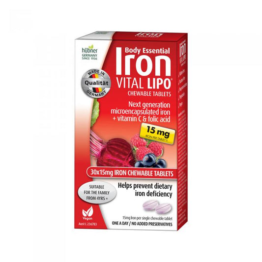 Silicea Body Essential Iron Vital Lipo (15mg Iron) Chewable 30t