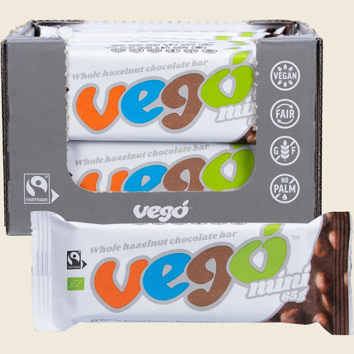 Vego Whole Hazelnut Chocolate Bar Mini 20x65g