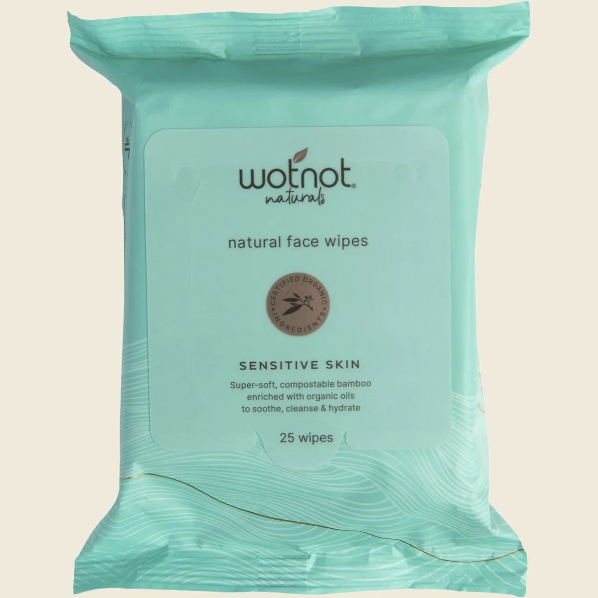 Wotnot Naturals All Natural Face Wipes Sensitive X 25 Pack Twin Pack