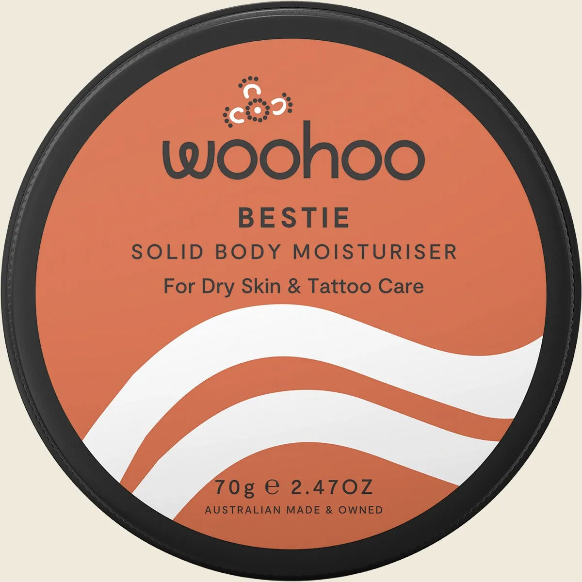 Woohoo Bestie Solid Body Moisturiser (for Dry Skin & Tattoo Care) 70g
