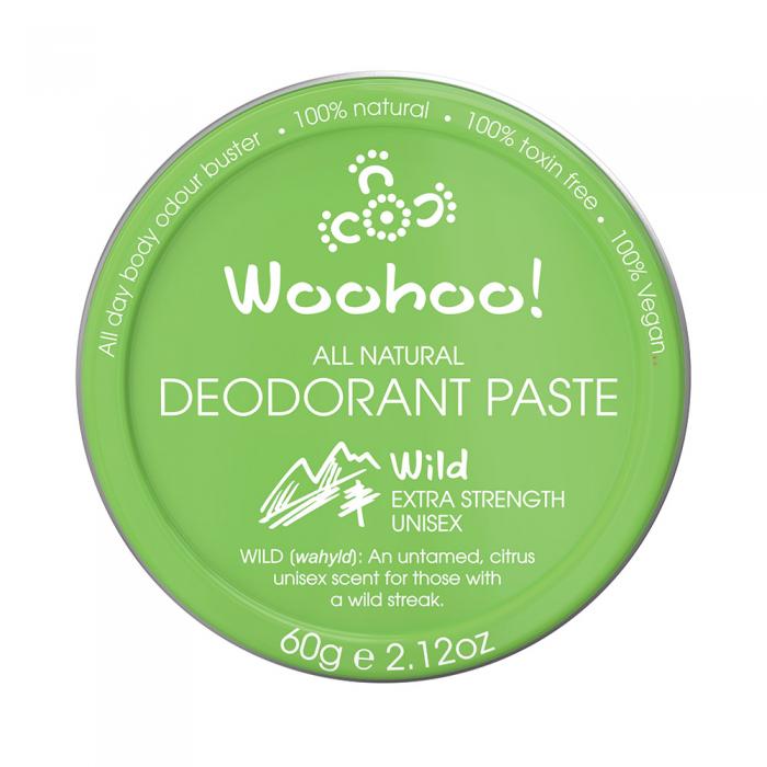 Woohoo Deodorant Paste Wild (extra Strength Unisex) Tin 60g
