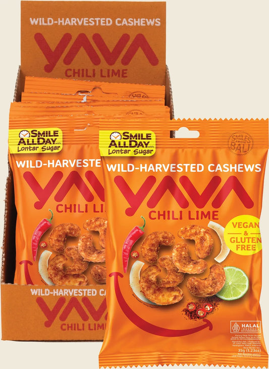 Yava Wild-Harvested Cashews Chili Lime 10x35g