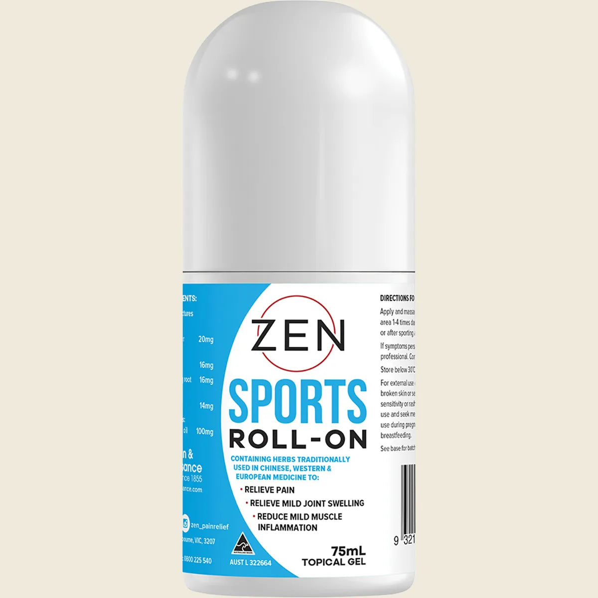 Zen Therapeutics Sports (therapeutic Massage Liniment) Roll-on 75ml